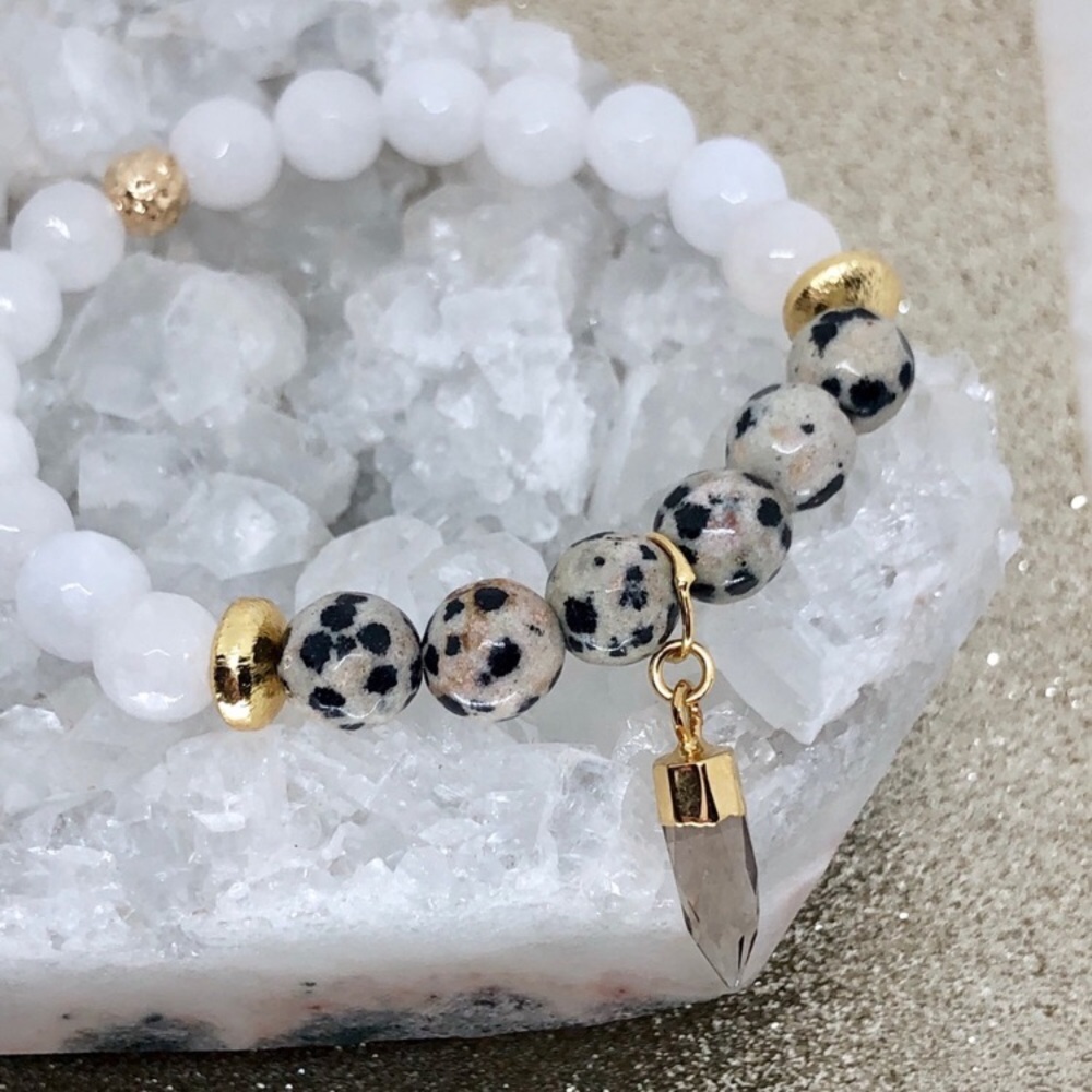 Smoky Topaz & Natural Stone Bracelet - Picture 8 of 8